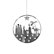 Load image into Gallery viewer, 12004-01 4&quot; Silvery Ornament: Nativity