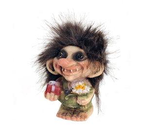 48143-00 Troll Boy w/Candy and Flowers 3" tall