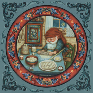 15242-15 6" Ceramic Tile: Nisse Making Lefse