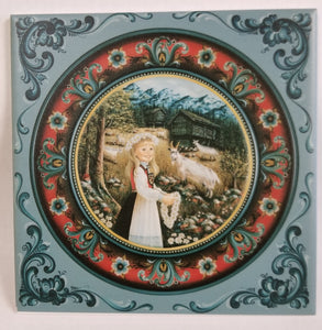 15242-73 6" Ceramic Tile: Margit with Goats