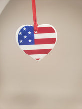 Load image into Gallery viewer, 1719505 Porcelain Heart Ornament: US Flag, 3&quot;