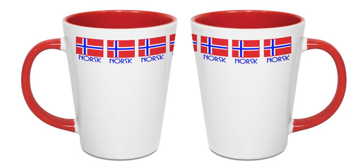 18012-02 Latte Mug: Norwegian Flags