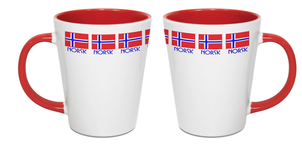 18012-02 Latte Mug: Norwegian Flags