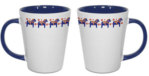 18048-01 Latte Mug: Blue Dala Horses