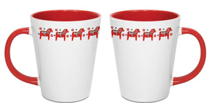 18048-05 Latte Mug: Red Dala Horses