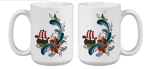 18286-00 Mighty 15 oz Mug: Viking Ship Rosemaling