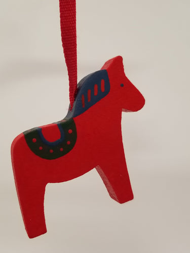 44690-00 Wooden Ornament: Red Dala Horse, 2