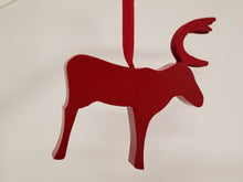 Load image into Gallery viewer, 44677-05 Wooden Ornament: Red Reindeer, 3.5&quot;Tall
