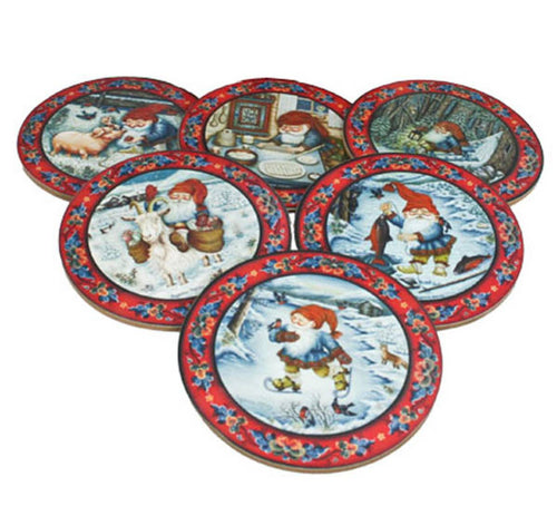 30584-00 Suzanne Toftey Coasters: Julestemning, set of 6