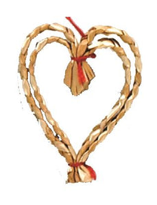 40030-00 Straw Ornament: 3" Straw Heart