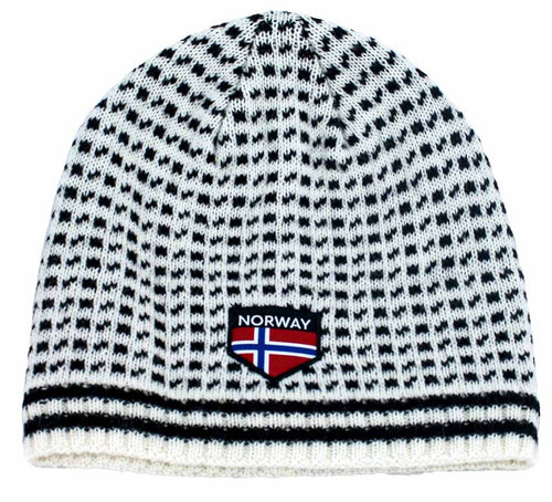 438945 Knitted Hat, Islender; White/Black