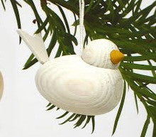 44189-00 Wooden Bird Ornament, White