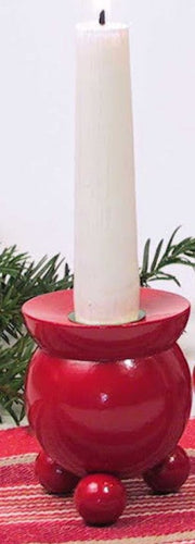 44718-00 Red Wooden Candlestick, 70x58mm