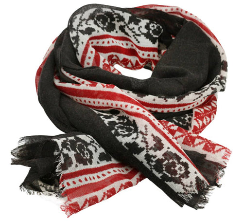 452032 100% Wool Scarf: Hurdalsrosa Charcoal Gray