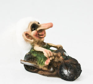 48005-00 Troll Chick on Motorcycle 4" tall