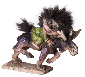 48045-00 Troll Jockey on Moose 3.5" tall