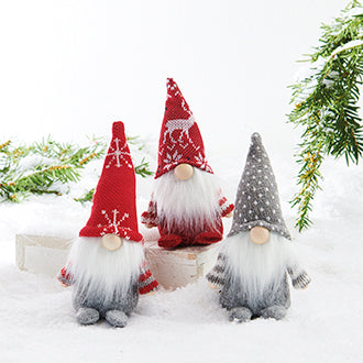 47532-10 15cm Soft Santas w/Hats