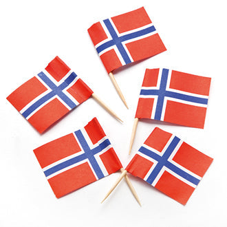 31756-02 Norwegian Flag Picks, pack of 50