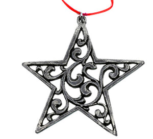 623176 Pewter Ornament: Rosemaling Star