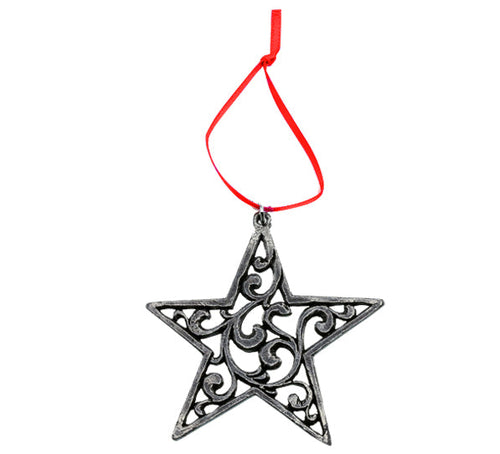 623176 Pewter Ornament: Rosemaling Star