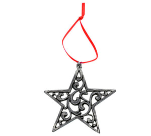 623176 Pewter Ornament: Rosemaling Star
