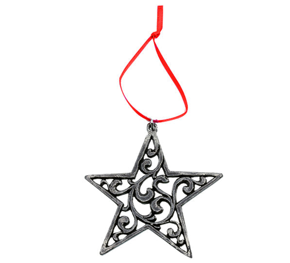 623176 Pewter Ornament: Rosemaling Star