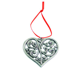 623610 Pewter Ornament: Rosemaling Heart