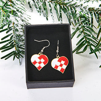 76281-00 Braided Heart Earrings, 2cm