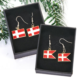 76282-00 Danish Flag Earrings, 1x2cm