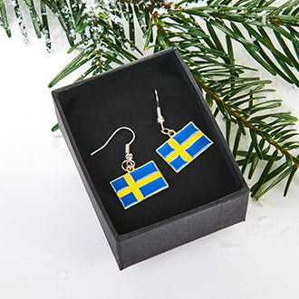 76283-00 Swedish Flag Earrings, 1x2cm