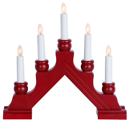 62946-05 Karin 5-Lite Candolier, Red
