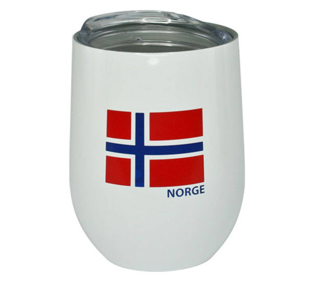 660665 Thermo Cup, White with Norwegian Flag