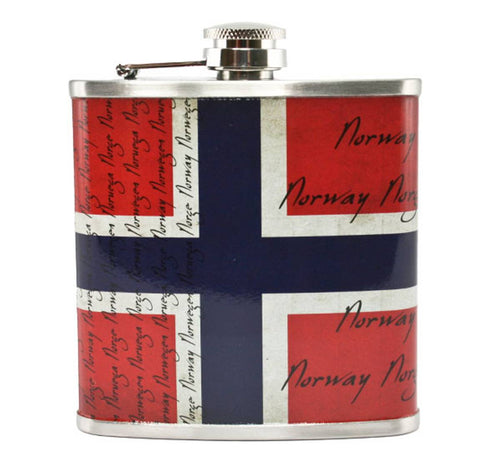 660687 Hip Flask, Norwegian Flag