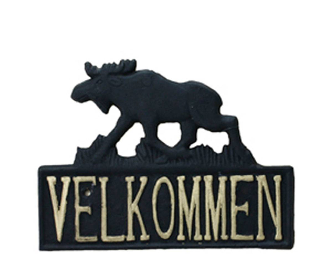 661306 Welcome sign with Moose, cast iron
