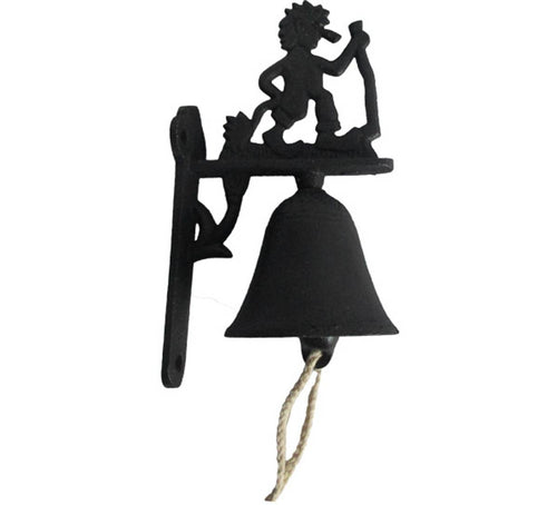 661409 Door Bell with Troll, cast iron