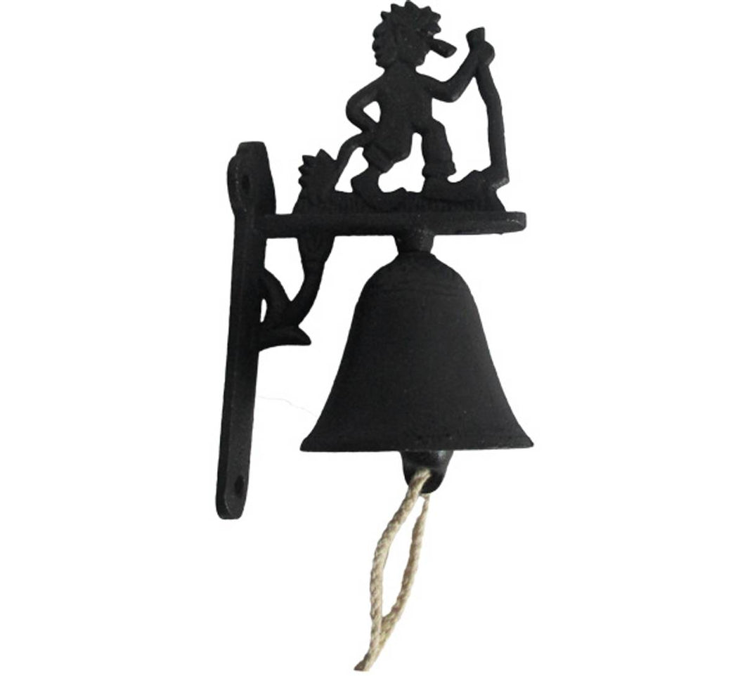 661409 Door Bell with Troll, cast iron