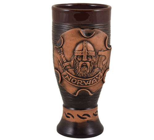 754545 Handcrafted Ceramic Wine Mug; Viking w/o Horn