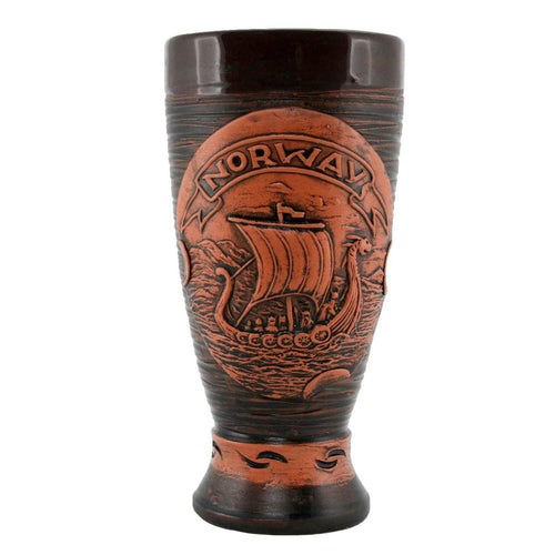 754568 Handcrafted Ceramic Wine Mug; Viking Ship