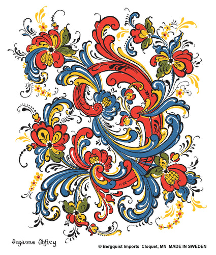 80466-93 Dishcloth: Rosemaling
