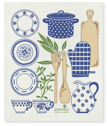 80469-78 Dishcloth: Blue Kitchen
