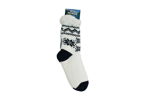 82195-00 Kosesokks: Snowflake White/Black