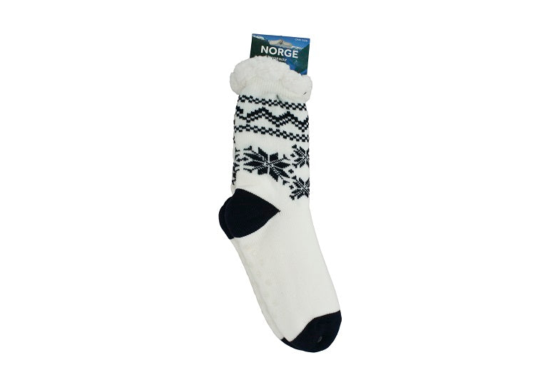 82195-00 Kosesokks: Snowflake White/Black