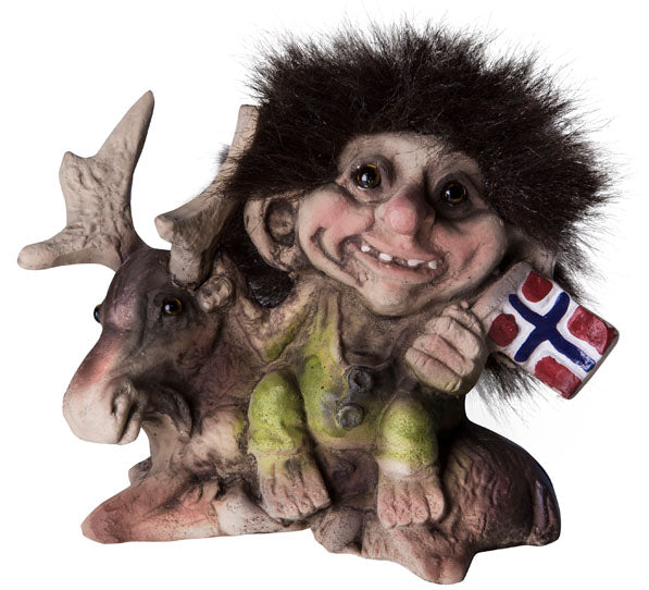 840064 Troll with Moose and Norwegian Flag