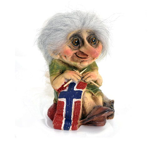 48149-00 Troll Grandma Knitting Norwegian Flag 4.5