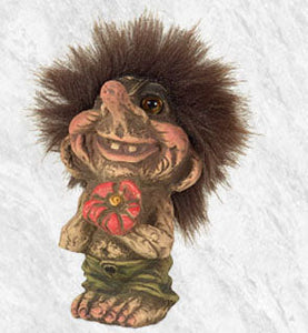 48187-00 Troll Boy w/Flower 4.25" tall