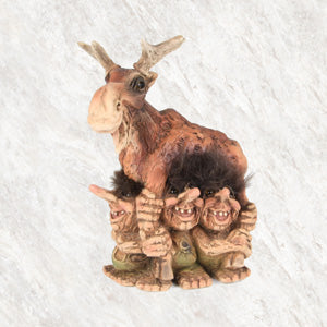 48732-00 Four Trolls Carrying Moose 7.5" tall