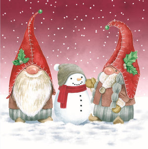 9200900 Lunch Napkins: Tomtes in Snow, 3 Assorted