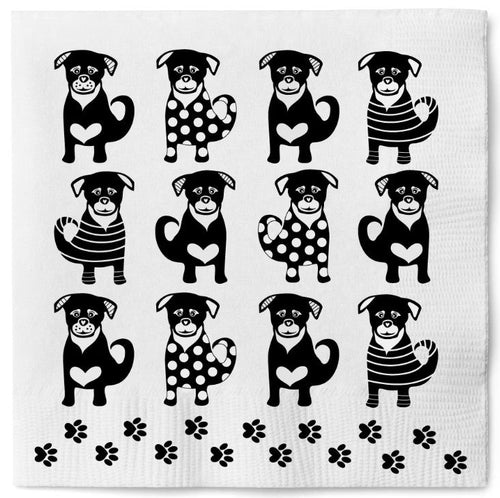 92201-00 Napkins: Black Dogs
