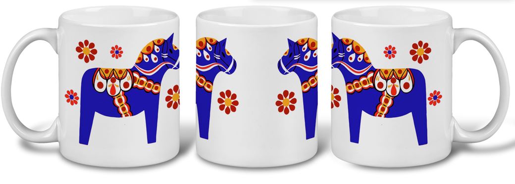 93601-01 11oz C-Mug: Blue Dala Horse