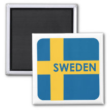 15254-01 Magnet: Swedish Flag, 2" Square